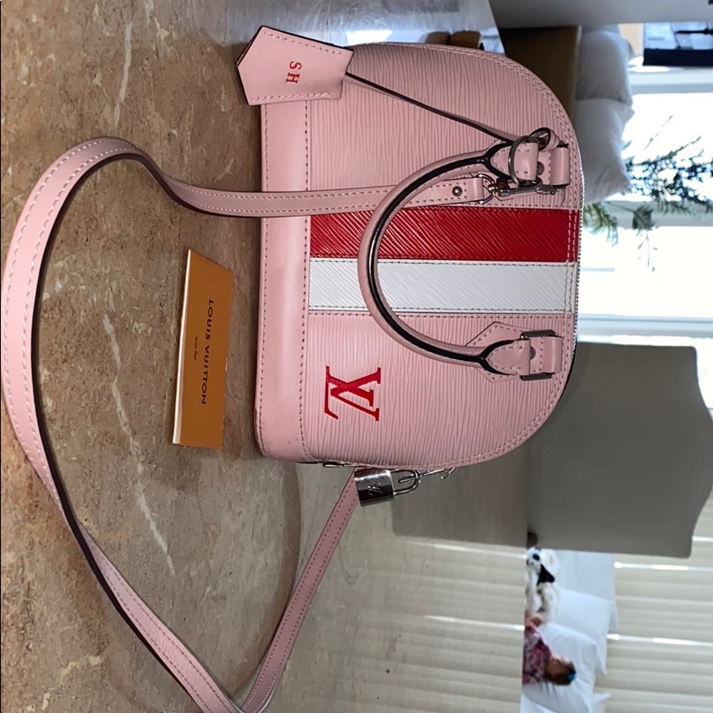 Louis Vuitton pink and red mini alma BB